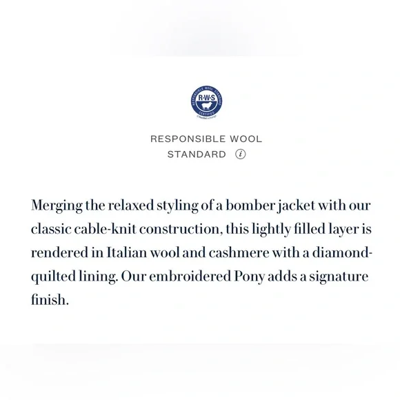 NWT Ralph Lauren - Cable-knit wool-cashmere bomber jacket, size Small, in Camel - Picture 6 of 12